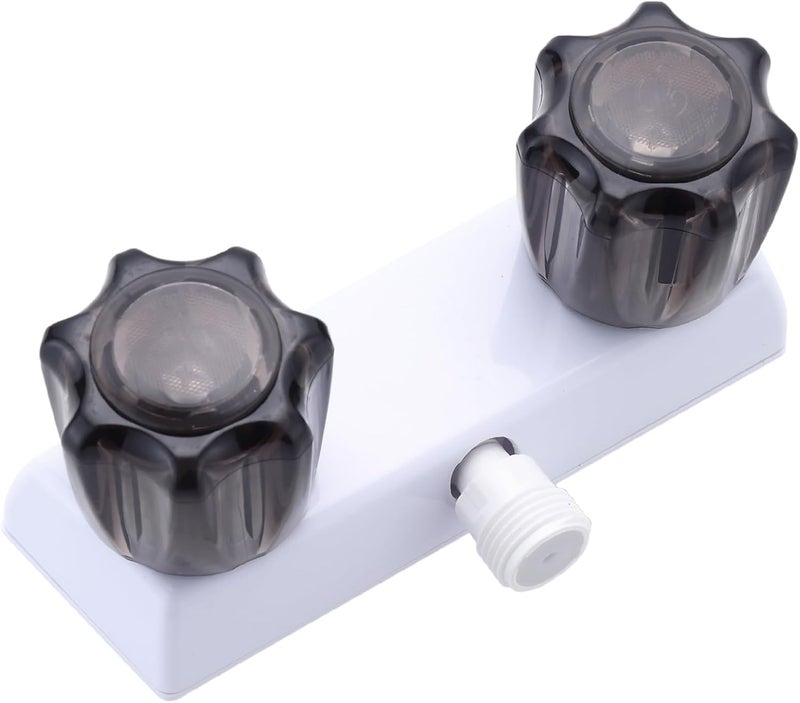LavishStream RV Shower Faucet, 4" Shower Valve Diverter with Dual Acrylic Control Knobs, Leak-Proof Design for RV Camper Van Travel Trailer Bathroom (Indoor/Outdoor Use), White&Black - Image 1
